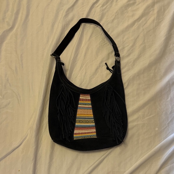 Minnetonka Navy Hobo Bag with Vibrant Stripes - Picture 1 of 4